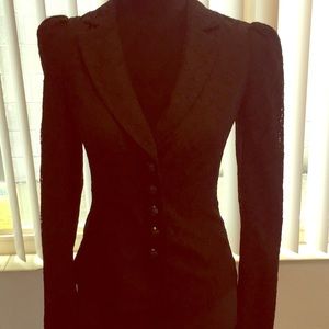 Black lace fitted blazer